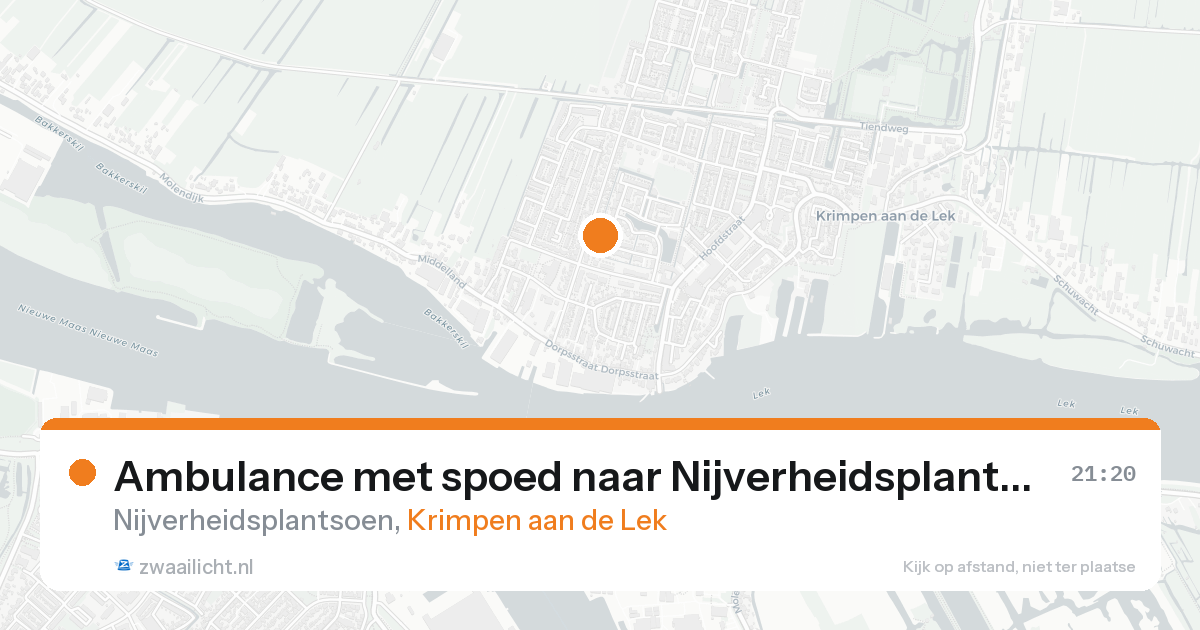 Ambulance met spoed naar Nijverheidsplantsoen in Krimpen aan de Lek — 16 aug 2026