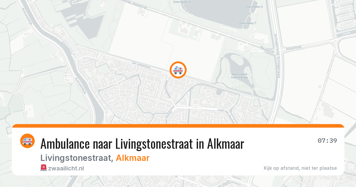 Ambulance naar Livingstonestraat in Alkmaar — 26 jul 2026
