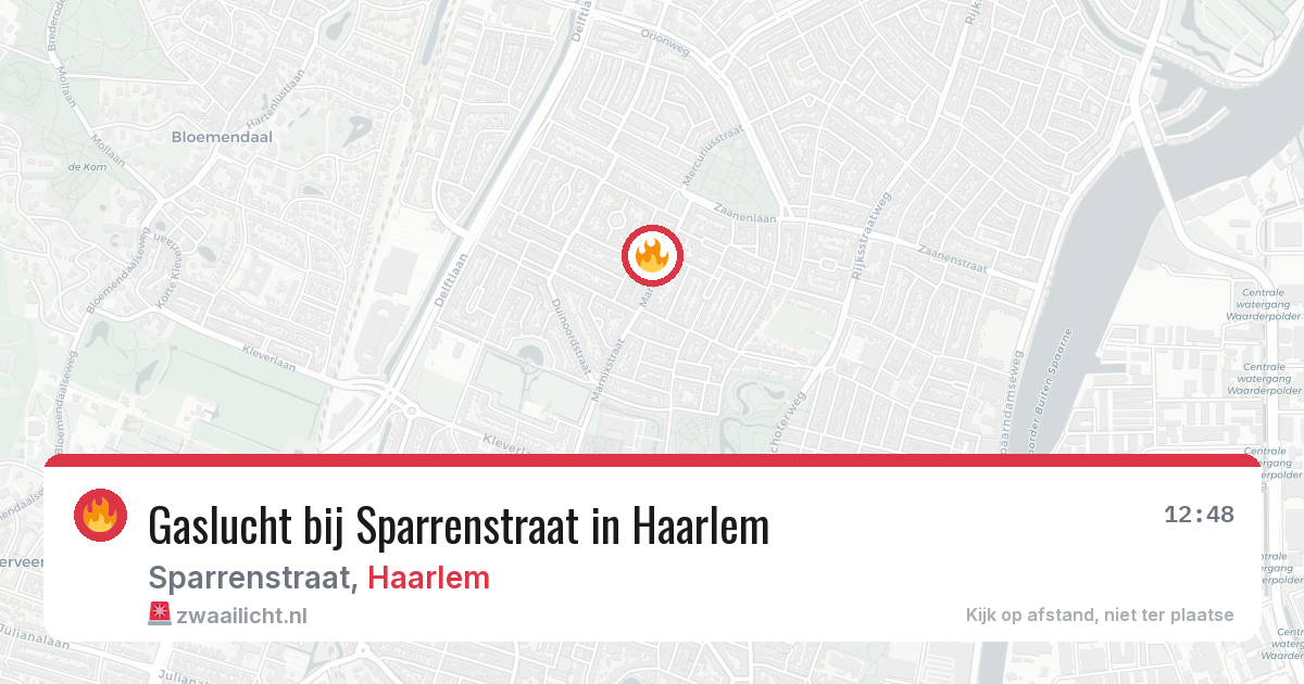 Gaslucht bij Sparrenstraat in Haarlem — 8 jul 2026