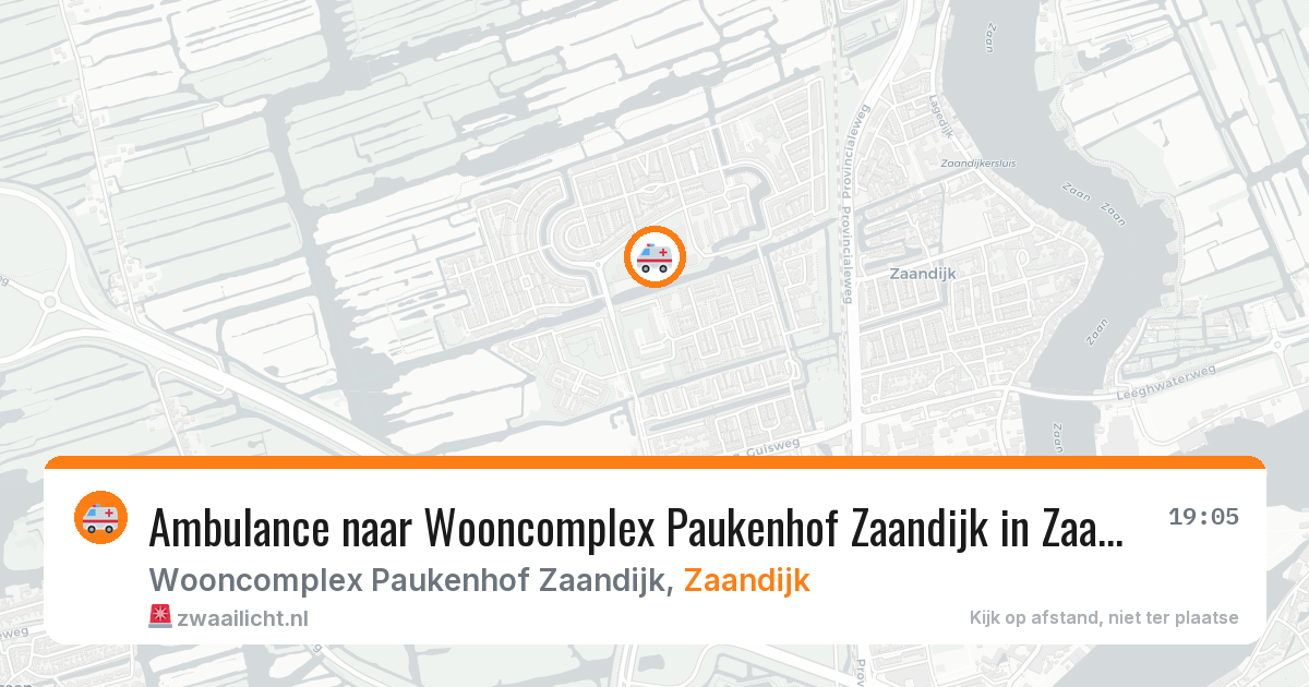 Ambulance naar Wooncomplex Paukenhof Zaandijk in Zaandijk — 19 jul 2026