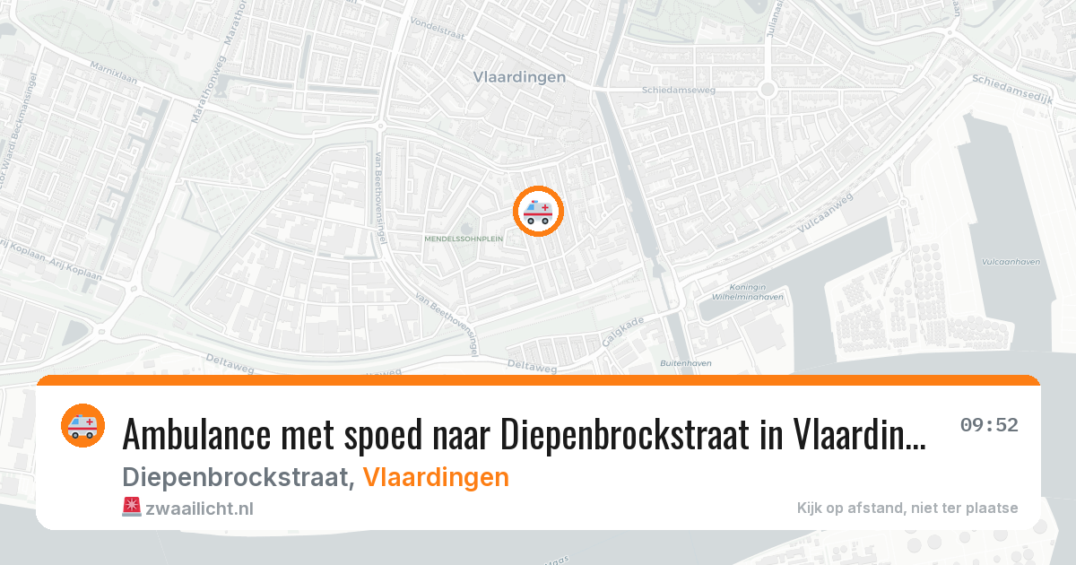 Ambulance met spoed naar Diepenbrockstraat in Vlaardingen — 22 mrt 2026