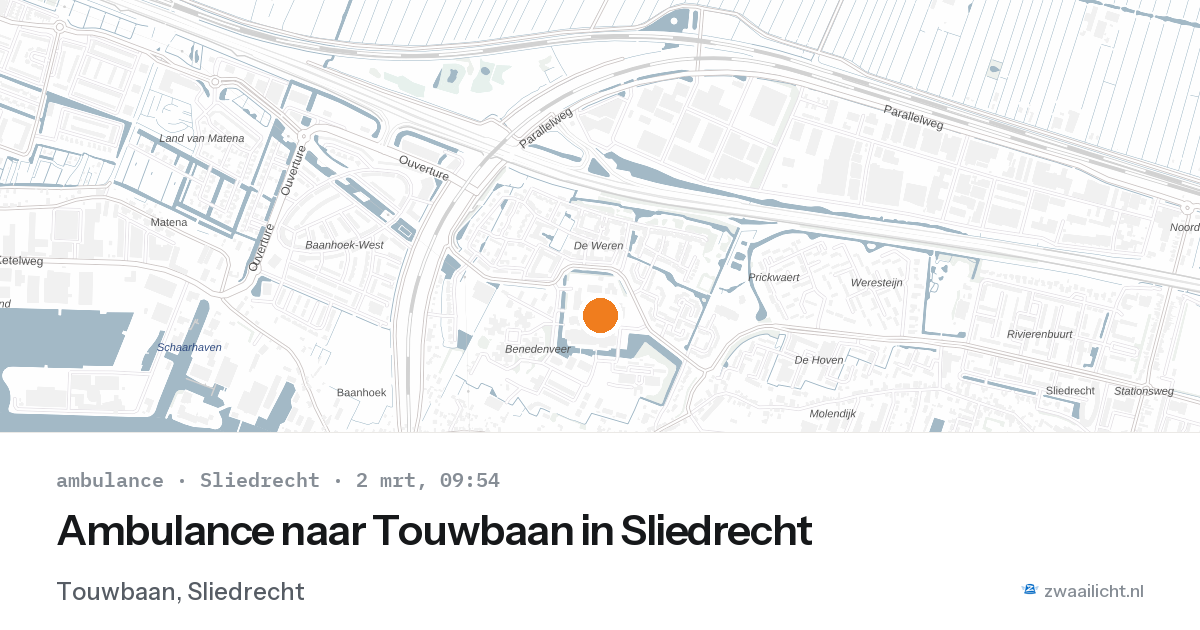 Ambulance naar Touwbaan in Sliedrecht — 2 mrt 2026