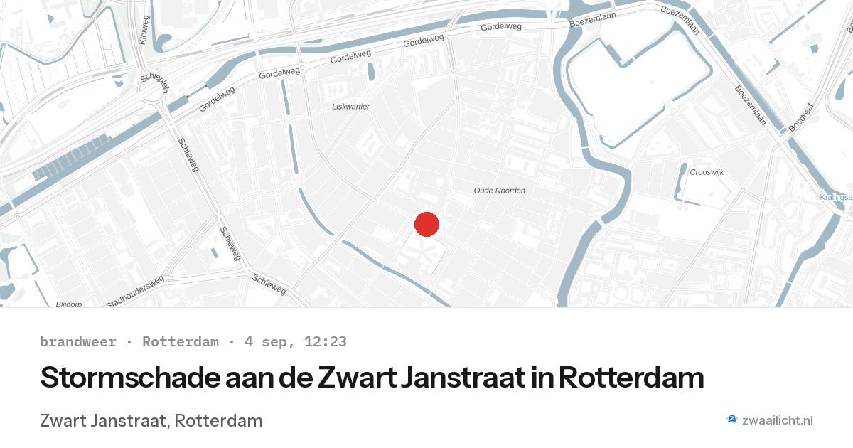 Stormschade aan de Zwart Janstraat in Rotterdam — 4 sep 2026
