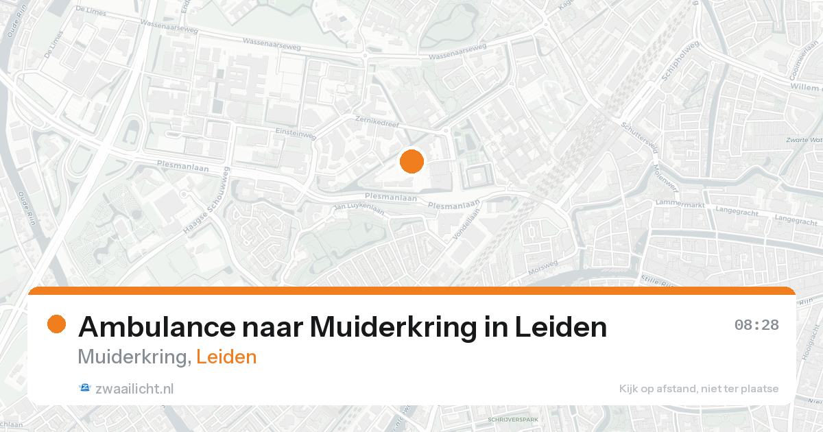 Ambulance naar Muiderkring in Leiden — 15 aug 2026