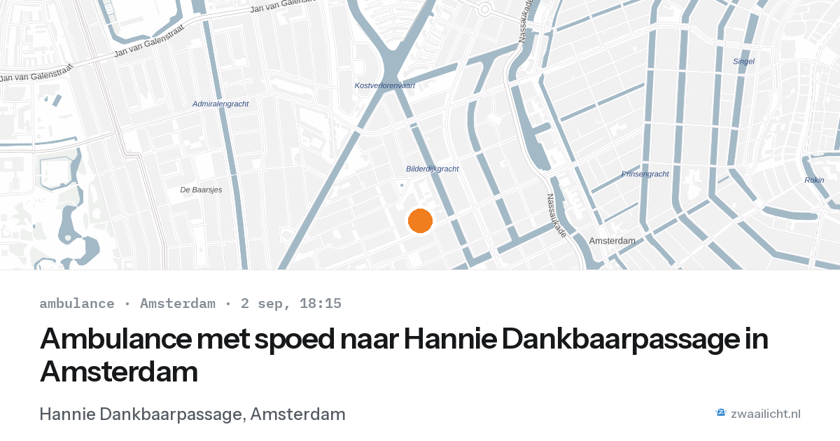 Ambulance met spoed naar Hannie Dankbaarpassage in Amsterdam — 2 sep 2026