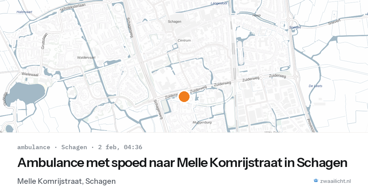 Ambulance met spoed naar Melle Komrijstraat in Schagen — 2 feb 2026
