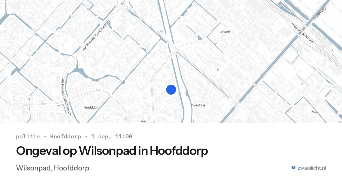 Ongeval op Wilsonpad in Hoofddorp — 1 sep 2026