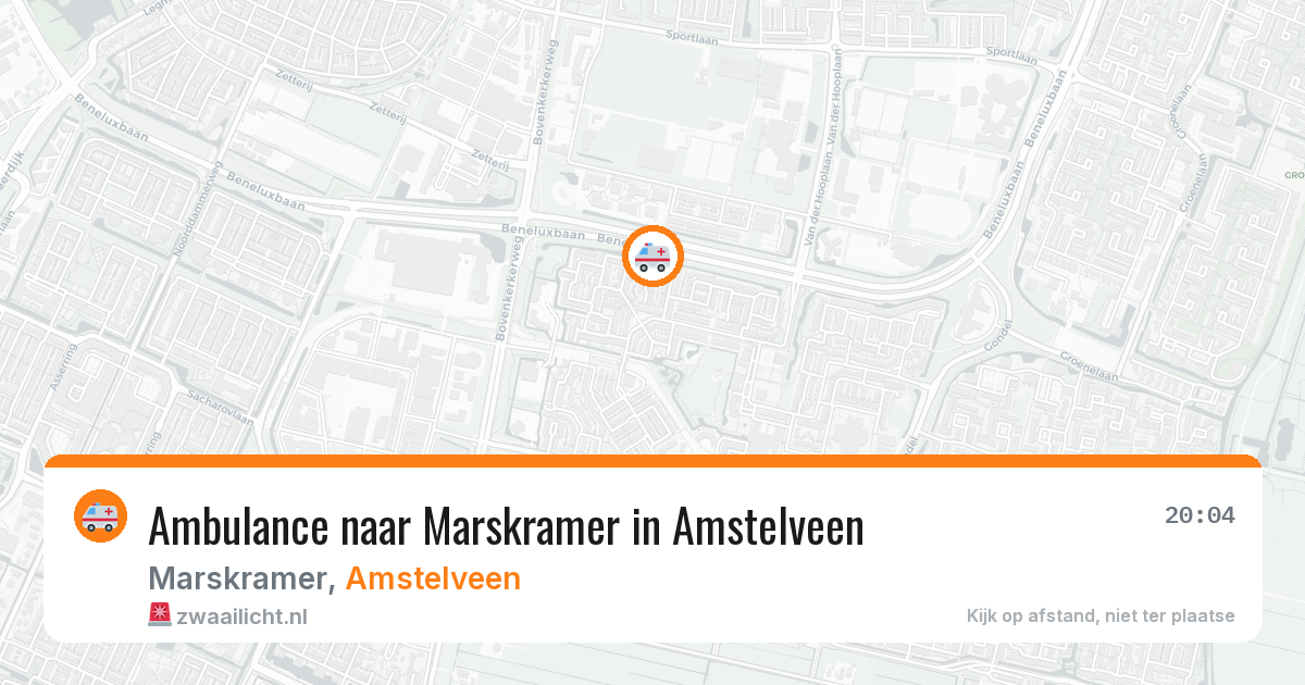 Ambulance naar Marskramer in Amstelveen — 14 aug 2026