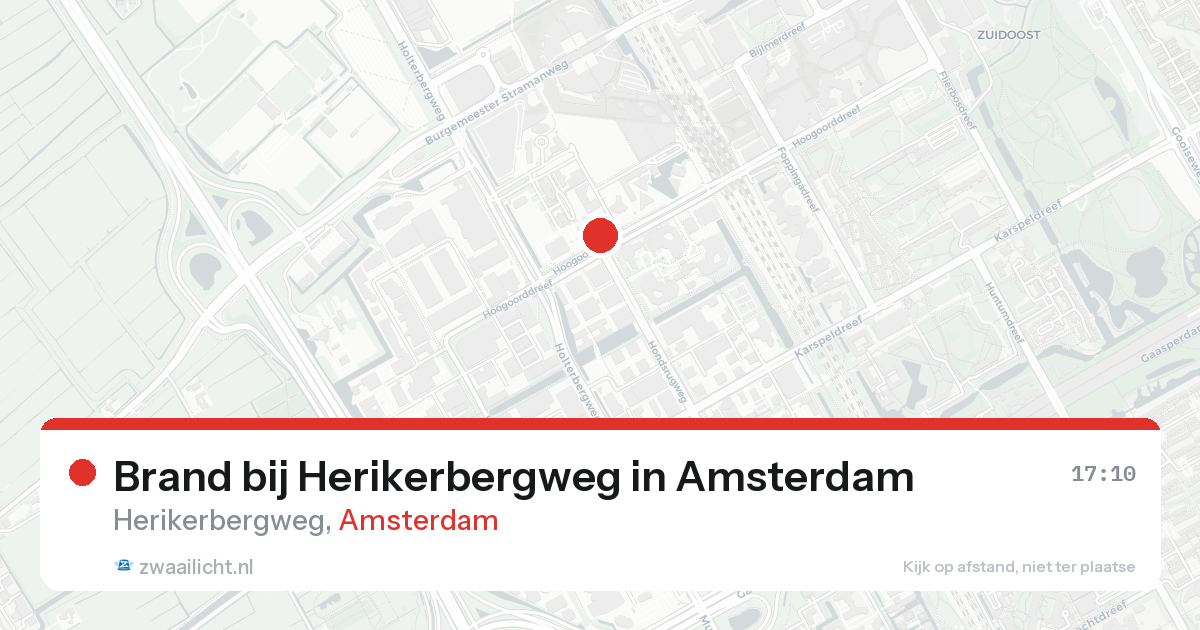Brand bij Herikerbergweg in Amsterdam — 23 mei 2026