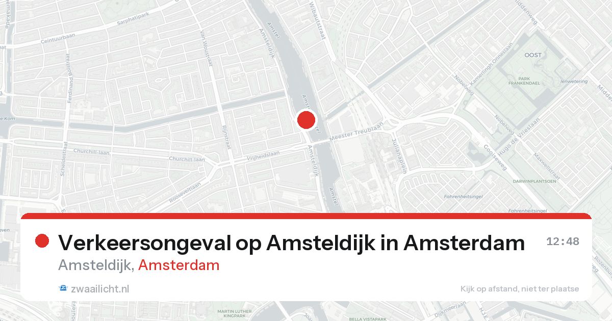 Verkeersongeval op Amsteldijk in Amsterdam — 24 aug 2026