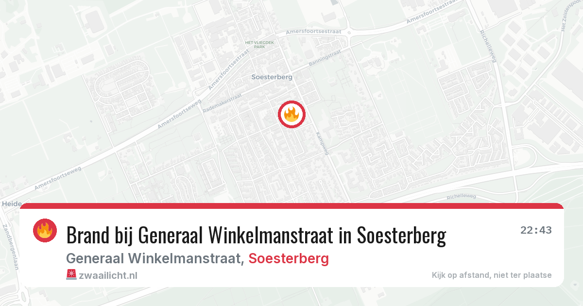 Brand bij Generaal Winkelmanstraat in Soesterberg — 19 jun 2026