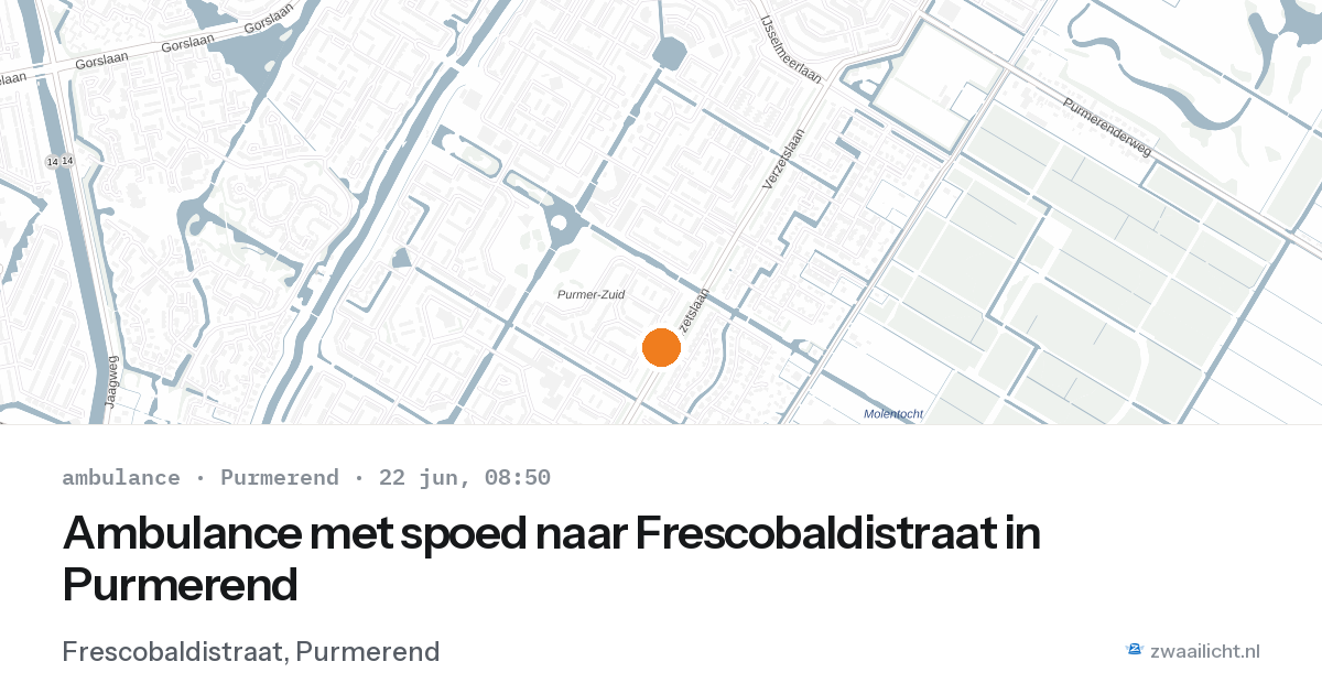 Ambulance met spoed naar Frescobaldistraat in Purmerend — 22 jun 2026