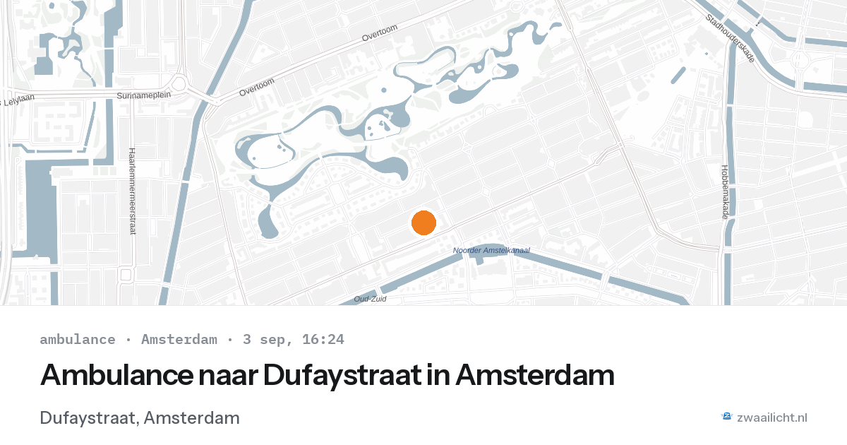 Ambulance naar Dufaystraat in Amsterdam — 3 sep 2026