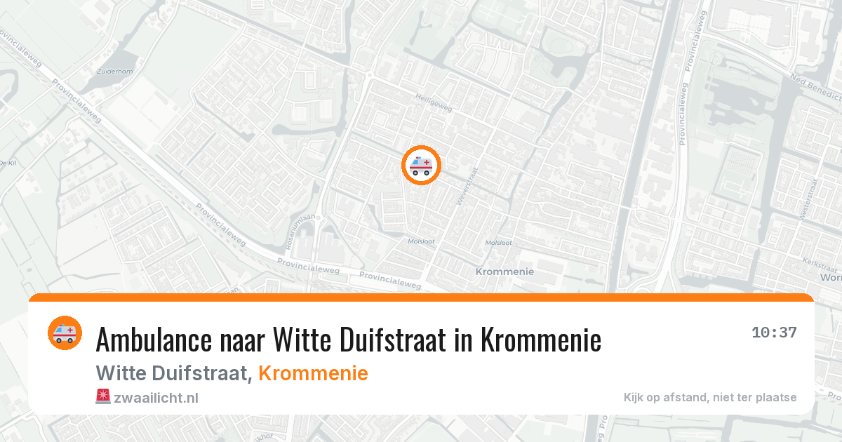 Ambulance naar Witte Duifstraat in Krommenie — 9 aug 2026