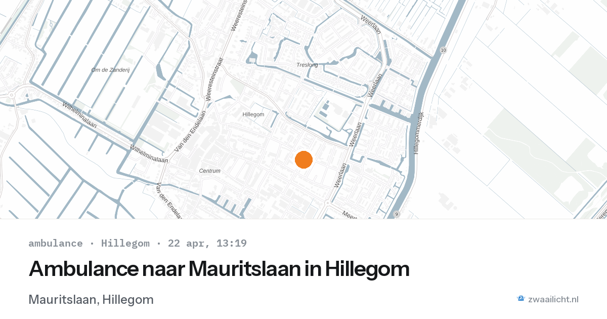 Ambulance naar Mauritslaan in Hillegom — 22 apr 2026