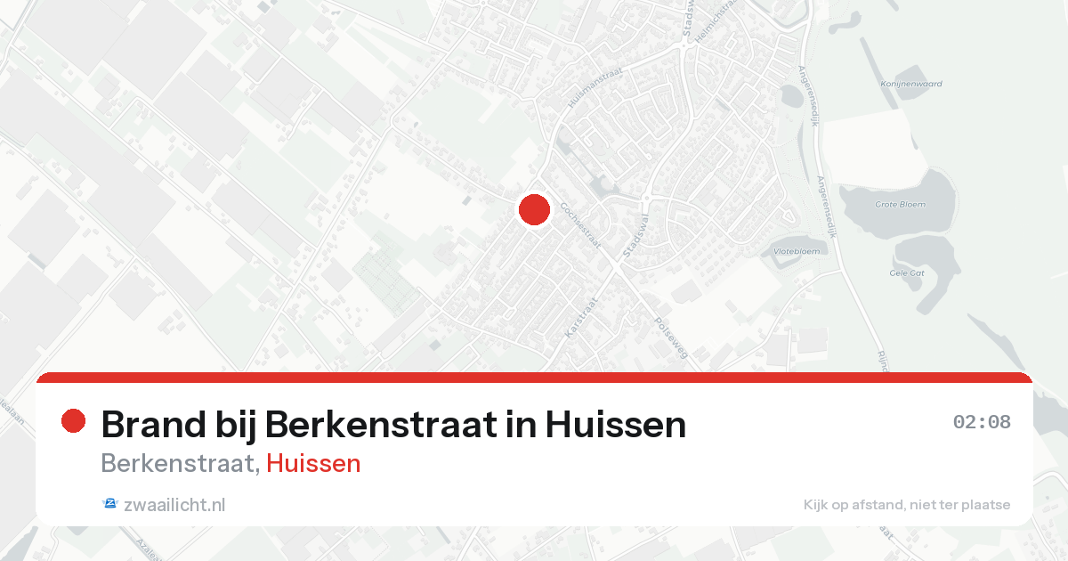 Brand bij Berkenstraat in Huissen — 25 aug 2026
