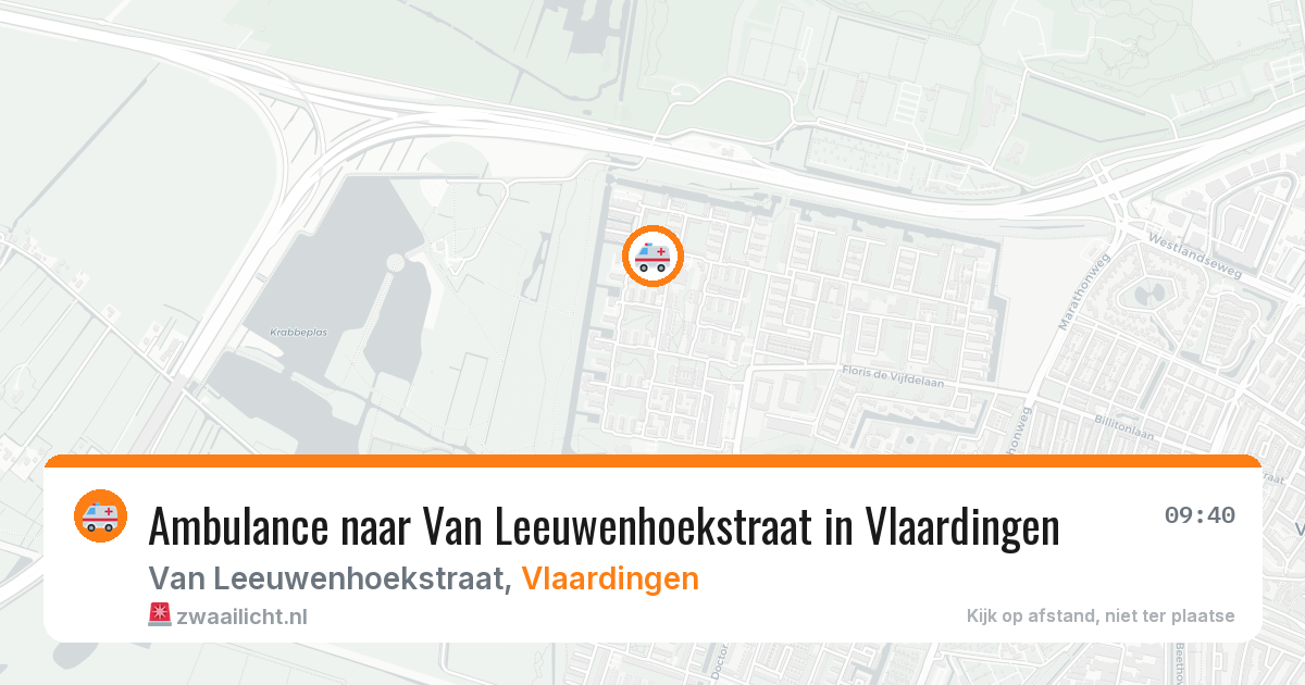 Ambulance naar Van Leeuwenhoekstraat in Vlaardingen — 9 aug 2026