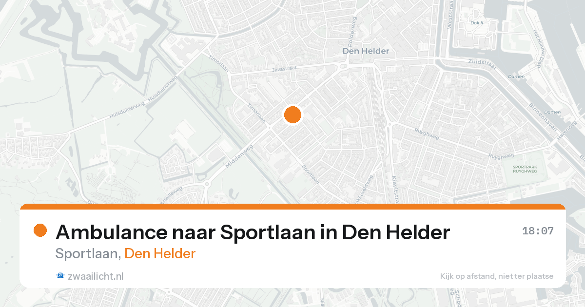 Ambulance naar Sportlaan in Den Helder — 15 aug 2026