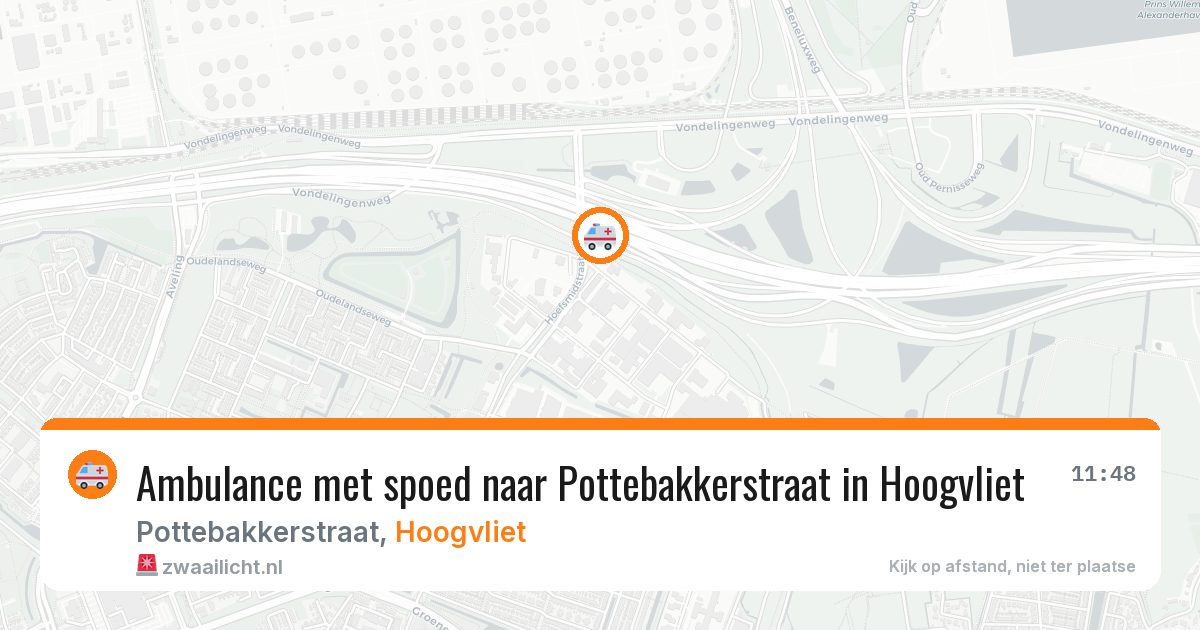 Ambulance met spoed naar Pottebakkerstraat in Hoogvliet — 2 aug 2026
