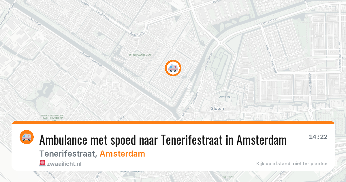 Ambulance met spoed naar Tenerifestraat in Amsterdam — 21 mrt 2026