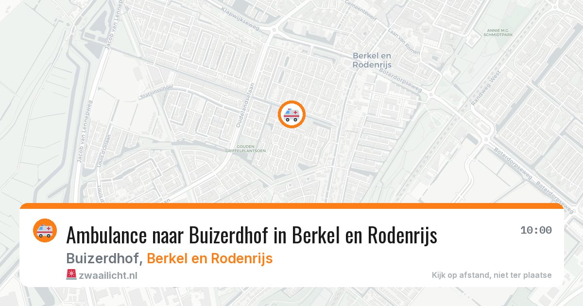 Ambulance naar Buizerdhof in Berkel en Rodenrijs — 10 aug 2026