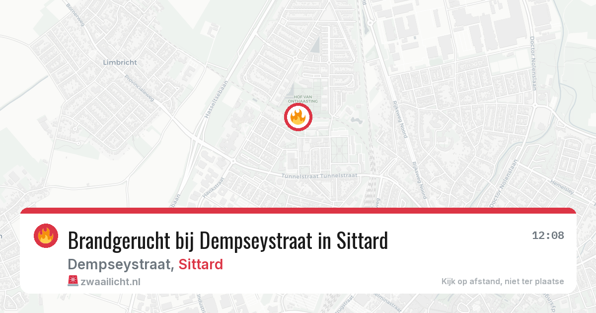 Brandgerucht bij Dempseystraat in Sittard — 4 mei 2026