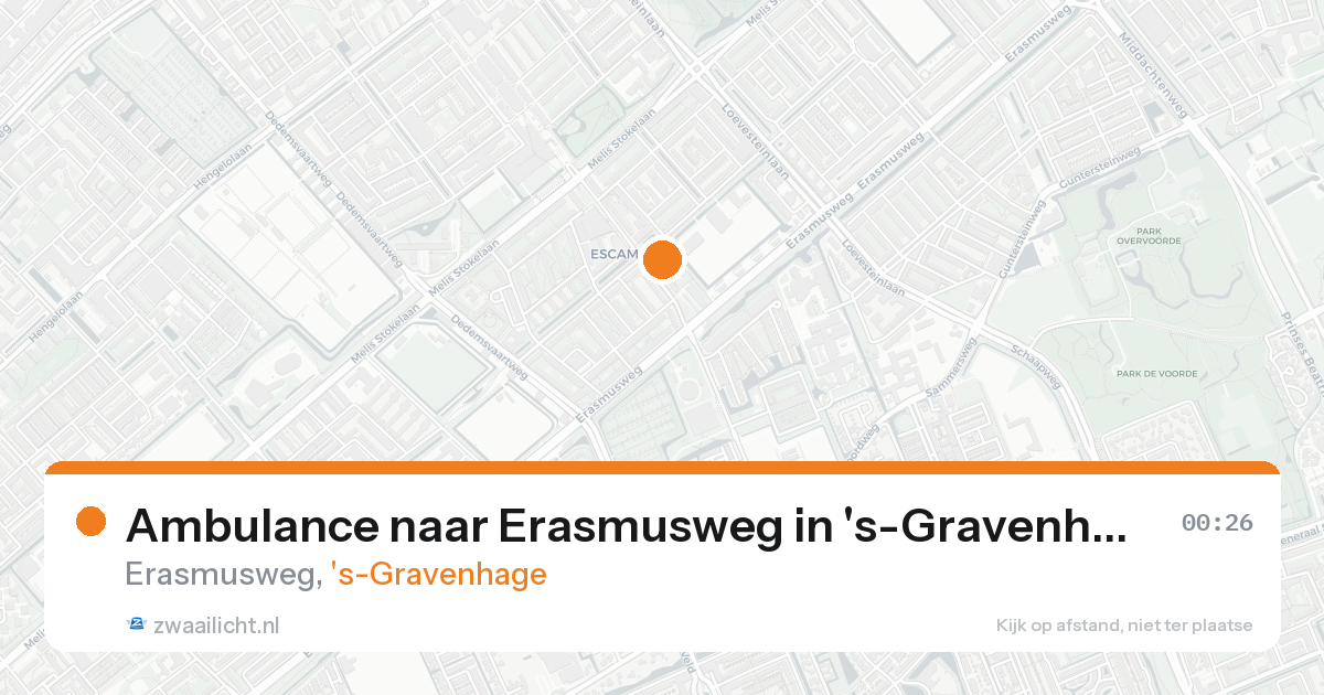 Ambulance naar Erasmusweg in 's-Gravenhage — 21 aug 2026