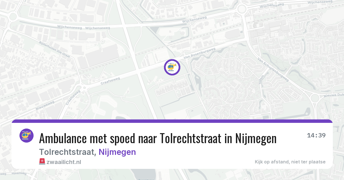 Ambulance met spoed naar Tolrechtstraat in Nijmegen — 30 jul 2026