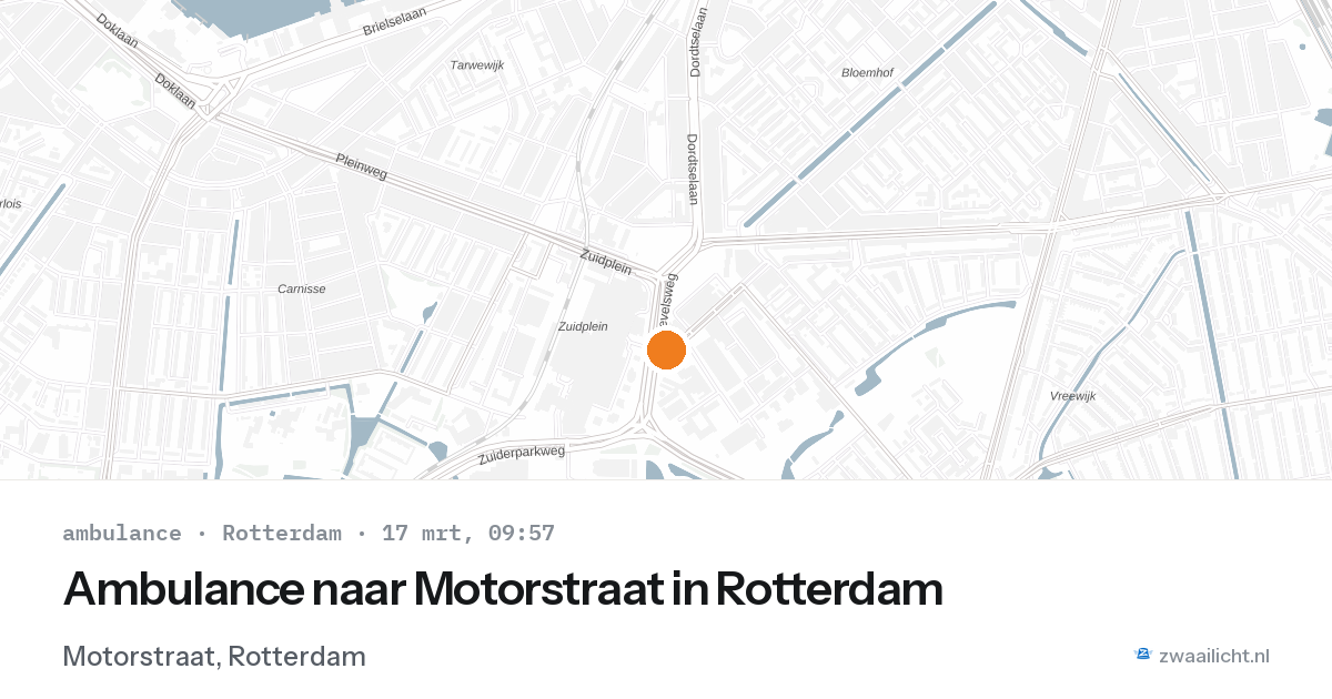 Ambulance naar Motorstraat in Rotterdam — 17 mrt 2026