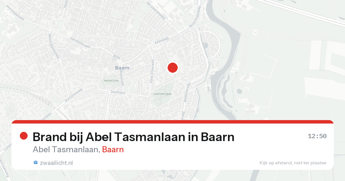 Brand bij Abel Tasmanlaan in Baarn — 23 aug 2026