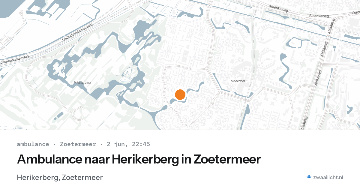 Ambulance naar Herikerberg in Zoetermeer — 2 jun 2026
