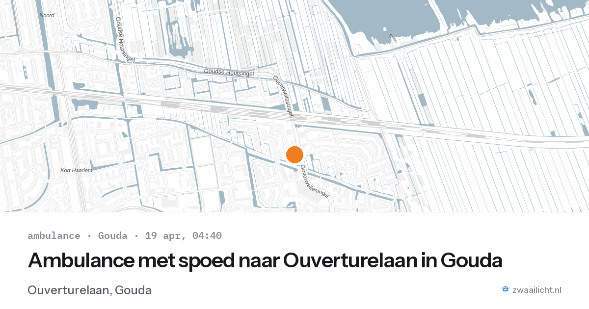 Ambulance met spoed naar Ouverturelaan in Gouda — 19 apr 2026