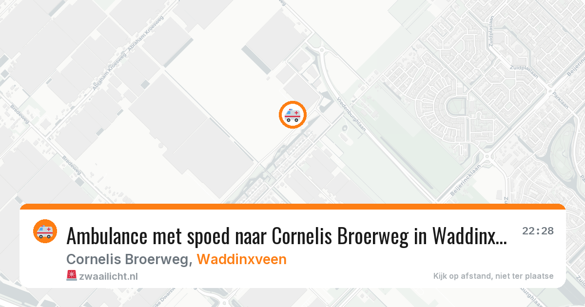 Ambulance met spoed naar Cornelis Broerweg in Waddinxveen — 24 jan 2026