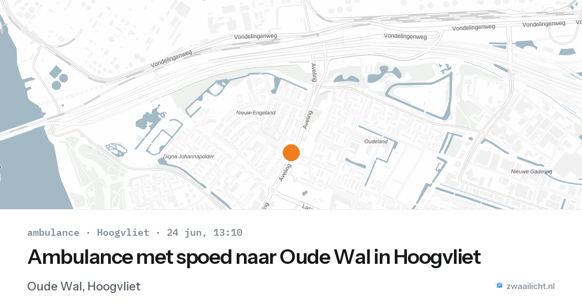 Ambulance met spoed naar Oude Wal in Hoogvliet — 24 jun 2026