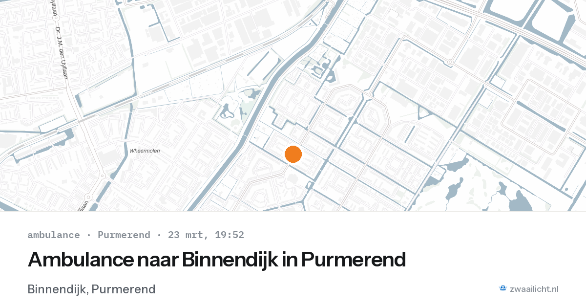 Ambulance naar Binnendijk in Purmerend — 23 mrt 2026