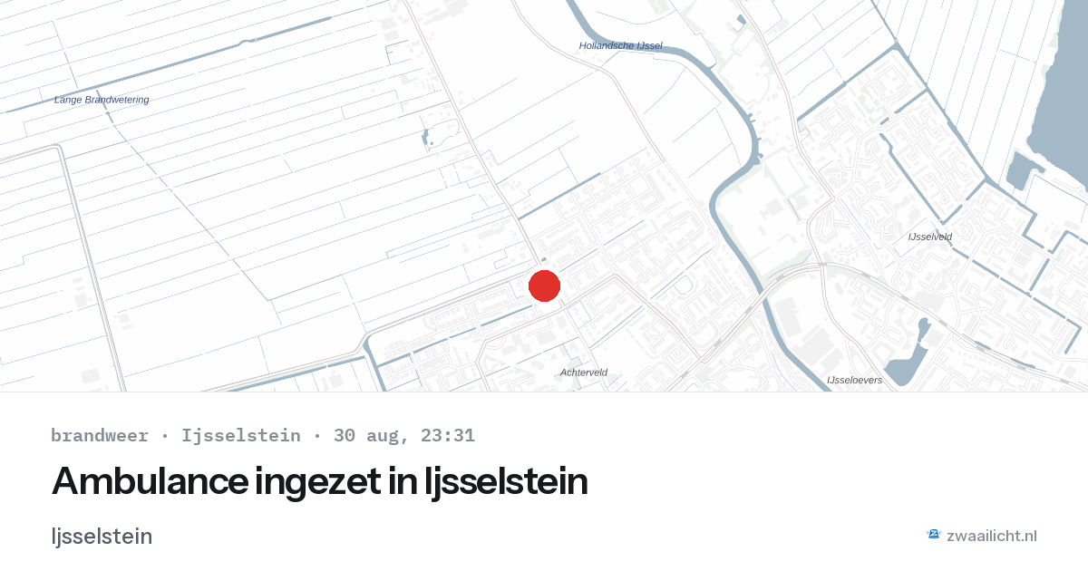 Ambulance ingezet in Ijsselstein — 30 aug 2026