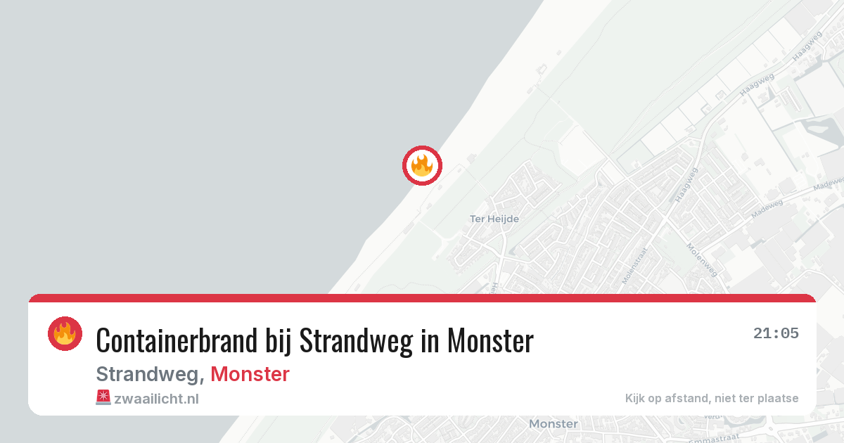 Containerbrand bij Strandweg in Monster — 23 mei 2026
