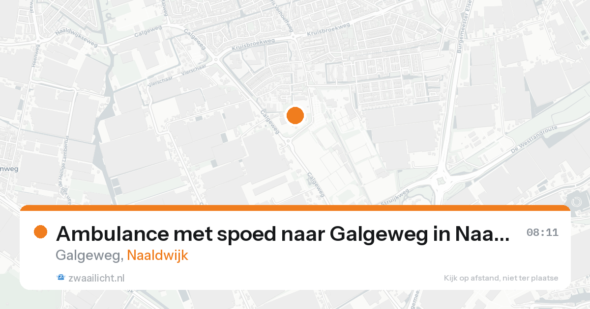 Ambulance met spoed naar Galgeweg in Naaldwijk — 25 aug 2026