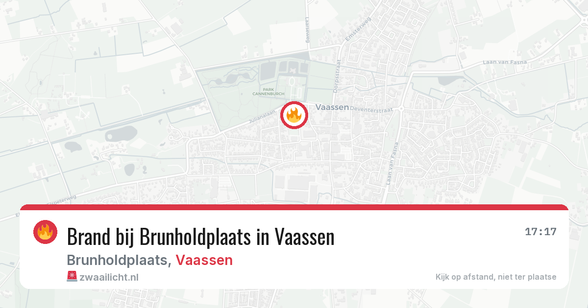 Brand bij Brunholdplaats in Vaassen — 7 aug 2026