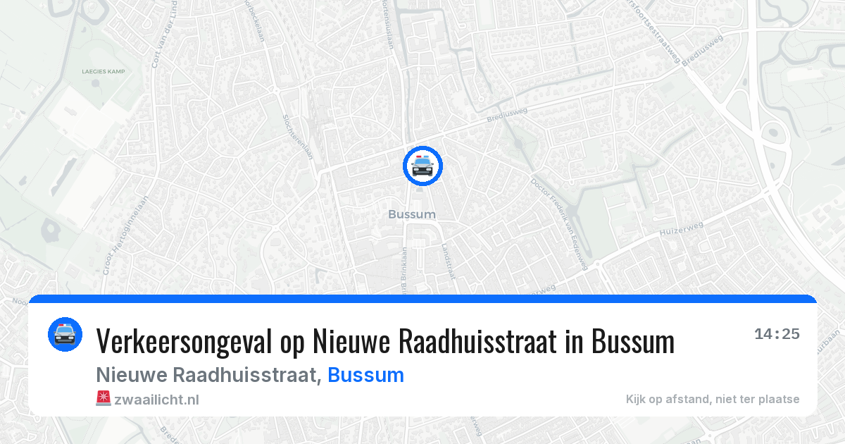 Verkeersongeval op Nieuwe Raadhuisstraat in Bussum — 17 jun 2026