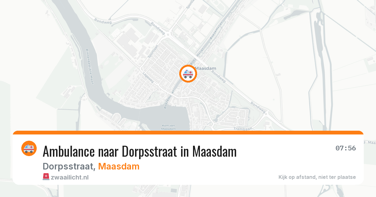 Ambulance naar Dorpsstraat in Maasdam — 25 mei 2026