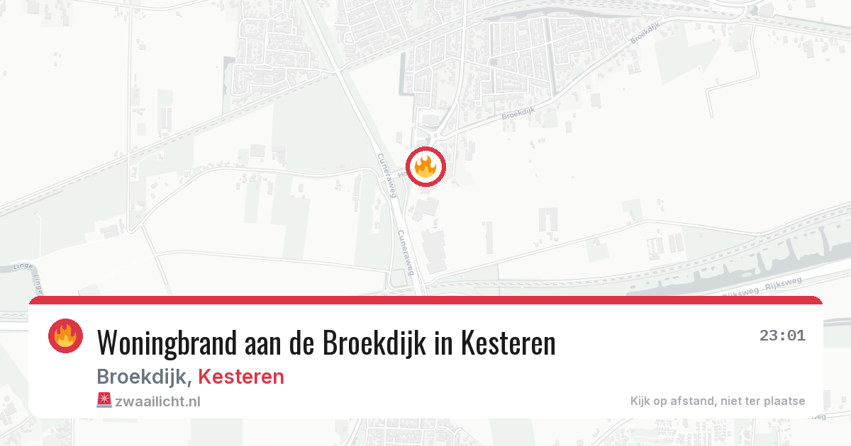 Woningbrand aan de Broekdijk in Kesteren — 17 jan 2026