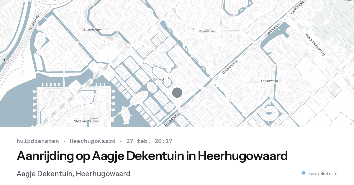 Aanrijding op Aagje Dekentuin in Heerhugowaard — 27 feb 2026