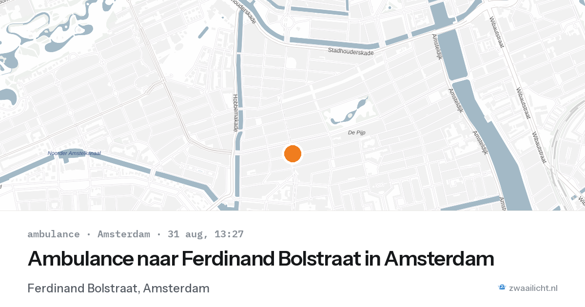 Ambulance naar Ferdinand Bolstraat in Amsterdam — 31 aug 2026