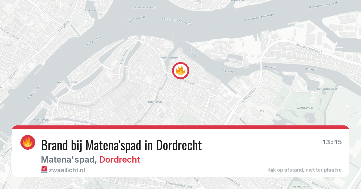 Brand bij Matena'spad in Dordrecht — 20 mrt 2026