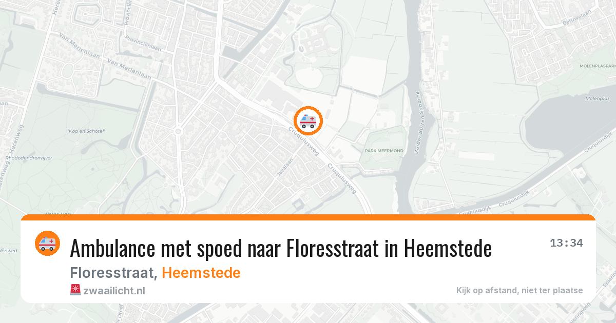 Ambulance met spoed naar Floresstraat in Heemstede — 26 jun 2026