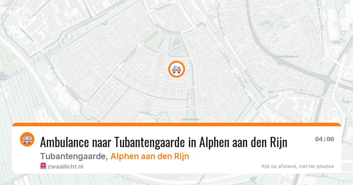 Ambulance naar Tubantengaarde in Alphen aan den Rijn — 11 aug 2026