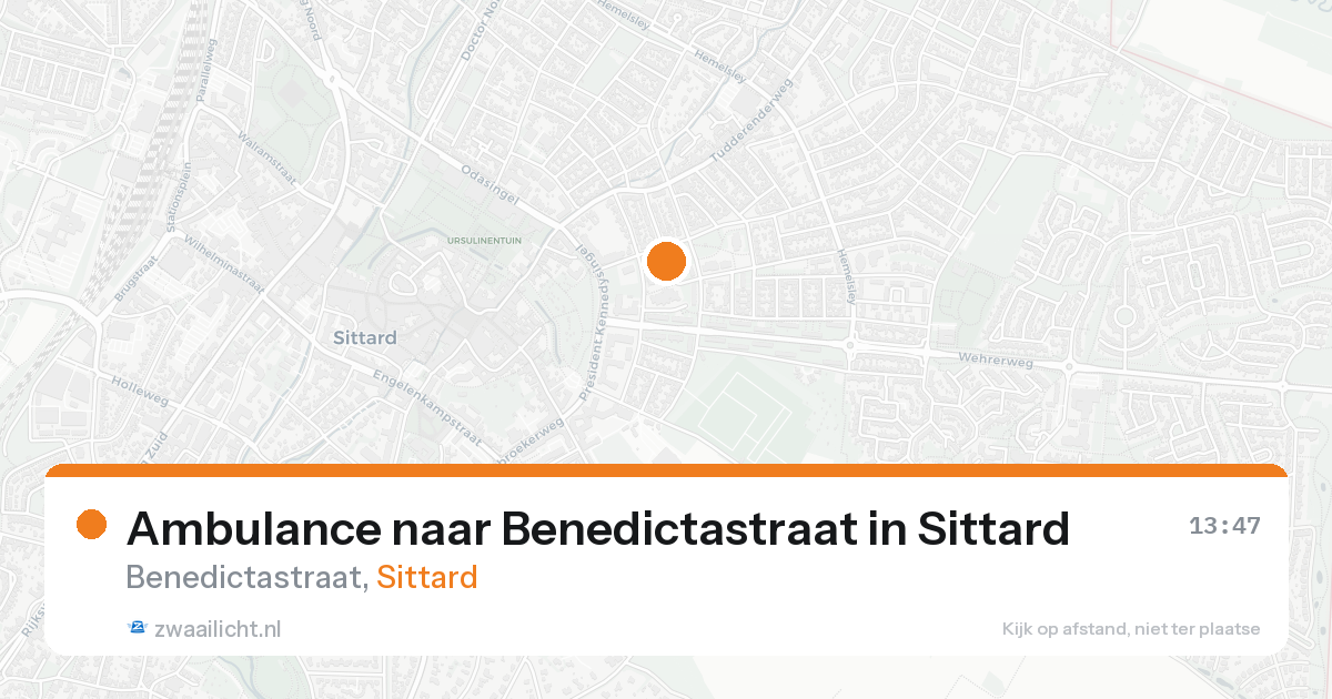 Ambulance naar Benedictastraat in Sittard — 20 aug 2026