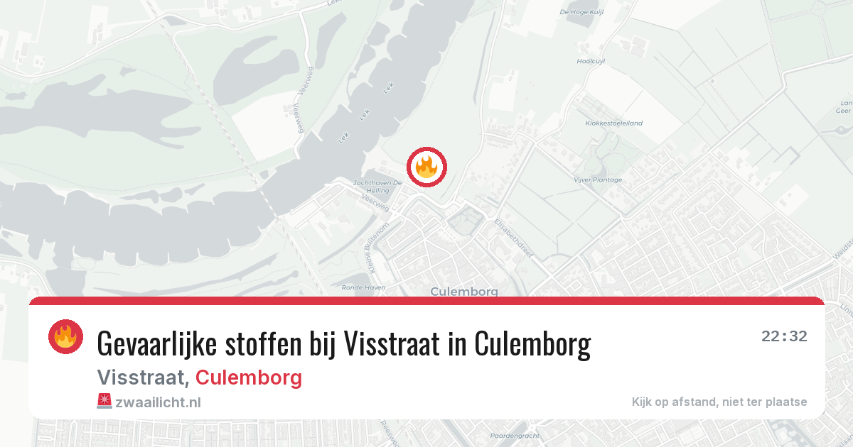 Gevaarlijke stoffen bij Visstraat in Culemborg — 19 mrt 2026