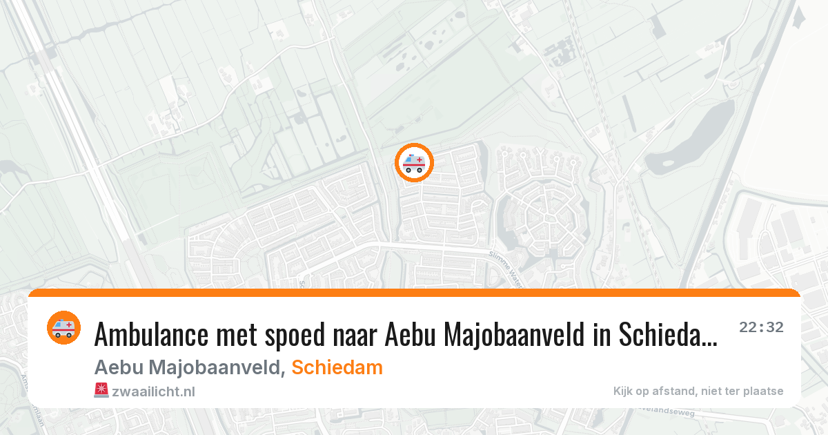 Ambulance met spoed naar Aebu Majobaanveld in Schiedam — 20 jun 2026